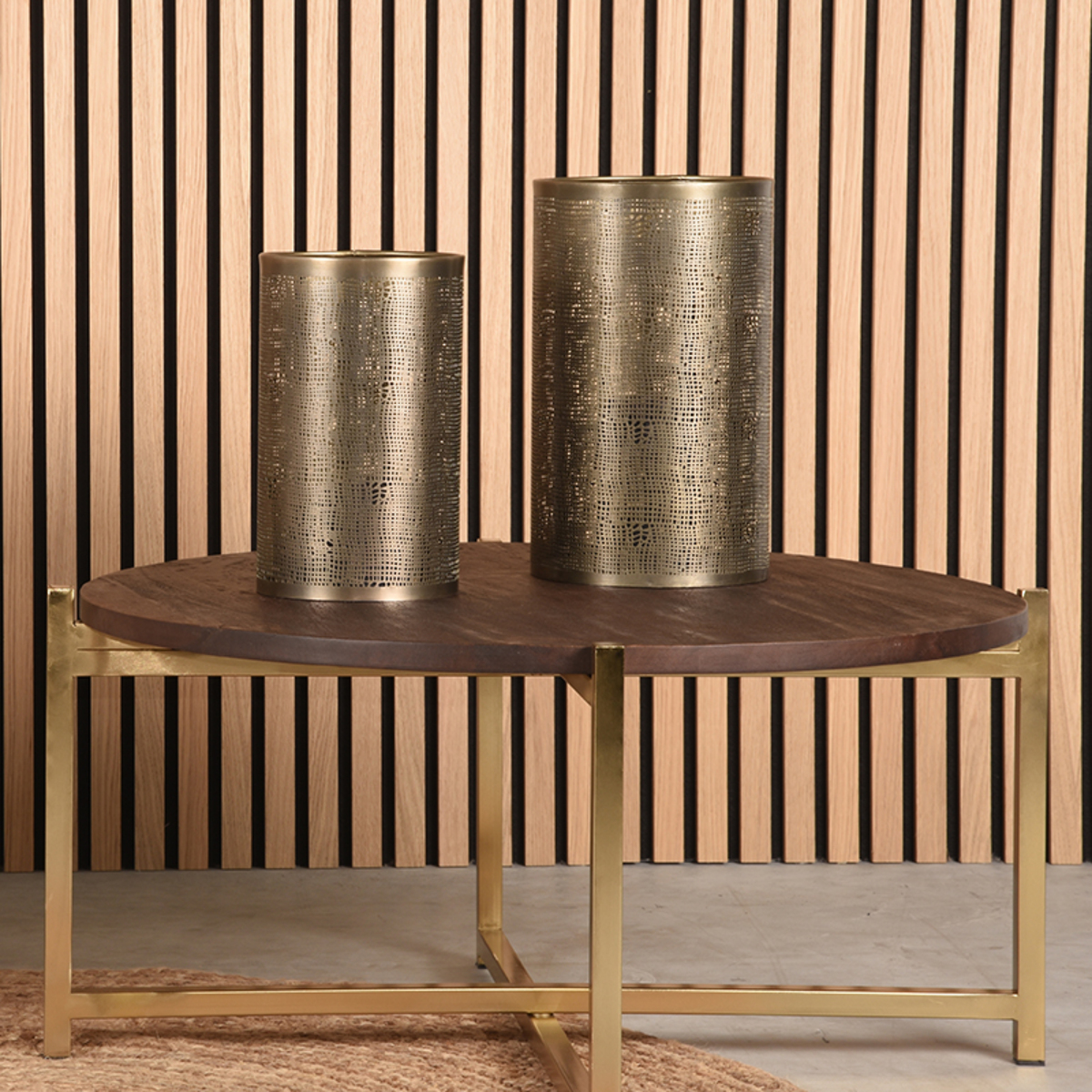 LABEL51 Kaarsenhouders - Antiek goud - Metaal - L - Afbeelding 4