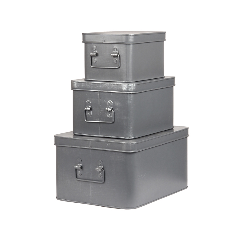 LABEL51 Media Opbergkist - Grijs - Metaal - XL - Afbeelding 5