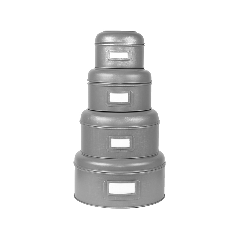 LABEL51 Opbergblik - Antiek grijs - Metaal - S - 13x13x10 cm - Afbeelding 4