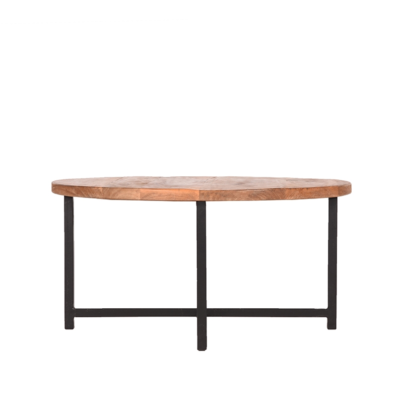 LABEL51 Salontafel Dex - Rough - Mangohout - Rond - 80 cm - Afbeelding 4