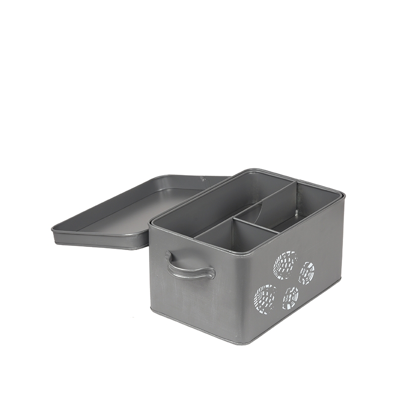 LABEL51 Schoenpoets Opbergkist - Grijs - Metaal Metaal