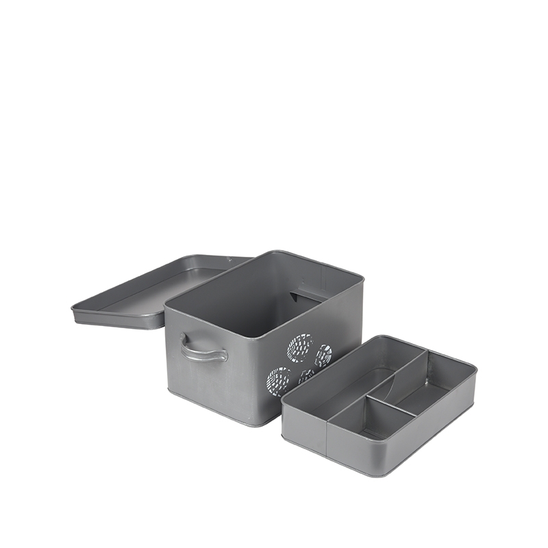 LABEL51 Schoenpoets Opbergkist - Grijs - Metaal - Afbeelding 4