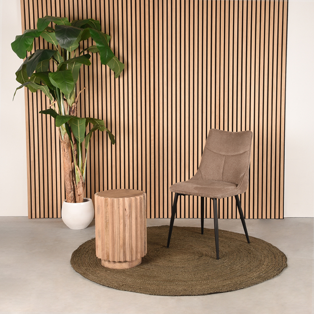 LABEL51 Bijzettafel Novan - Naturel - Mangohout - 35 cm Novan