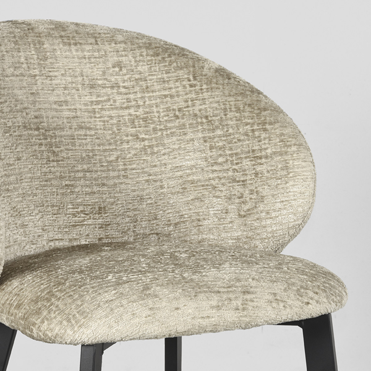 LABEL51 Eetkamerstoel Logan - Beige - Fluweel - Afbeelding 5