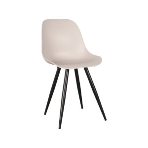 LABEL51 Eetkamerstoel Monza - Zand - Kunststof - Black Frame