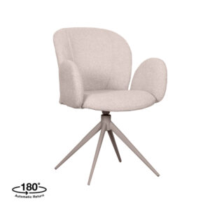 LABEL51 Eetkamerstoel Kimball - Naturel - Boucle - Taupe Frame