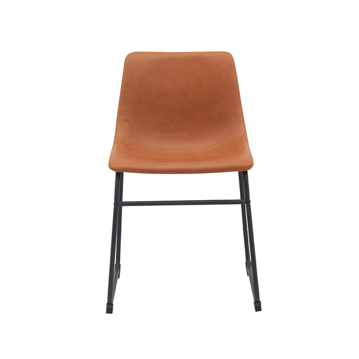 LABEL51 Eetkamerstoel Risto - Cognac - PU-Leder - Black Frame Risto