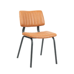 LABEL51 Eetkamerstoel Gusto - Cognac - PU-Leder - Black Frame