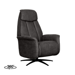 LABEL51 Fauteuil Oslo - Antraciet - Micro Suede - One Size