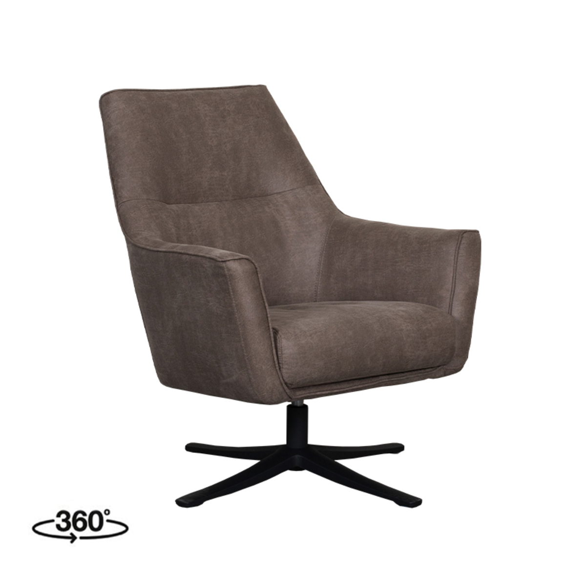 LABEL51 Fauteuil Tod - Taupe - Micro Suede - One Size