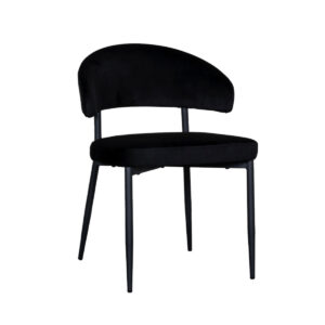 LABEL51 Eetkamerstoel Bliss - Zwart - Fluweel - Black Frame