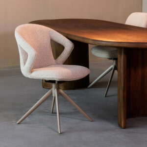 LABEL51 Eetkamerstoel Zurich - Naturel - Boucle - Taupe Frame Zurich