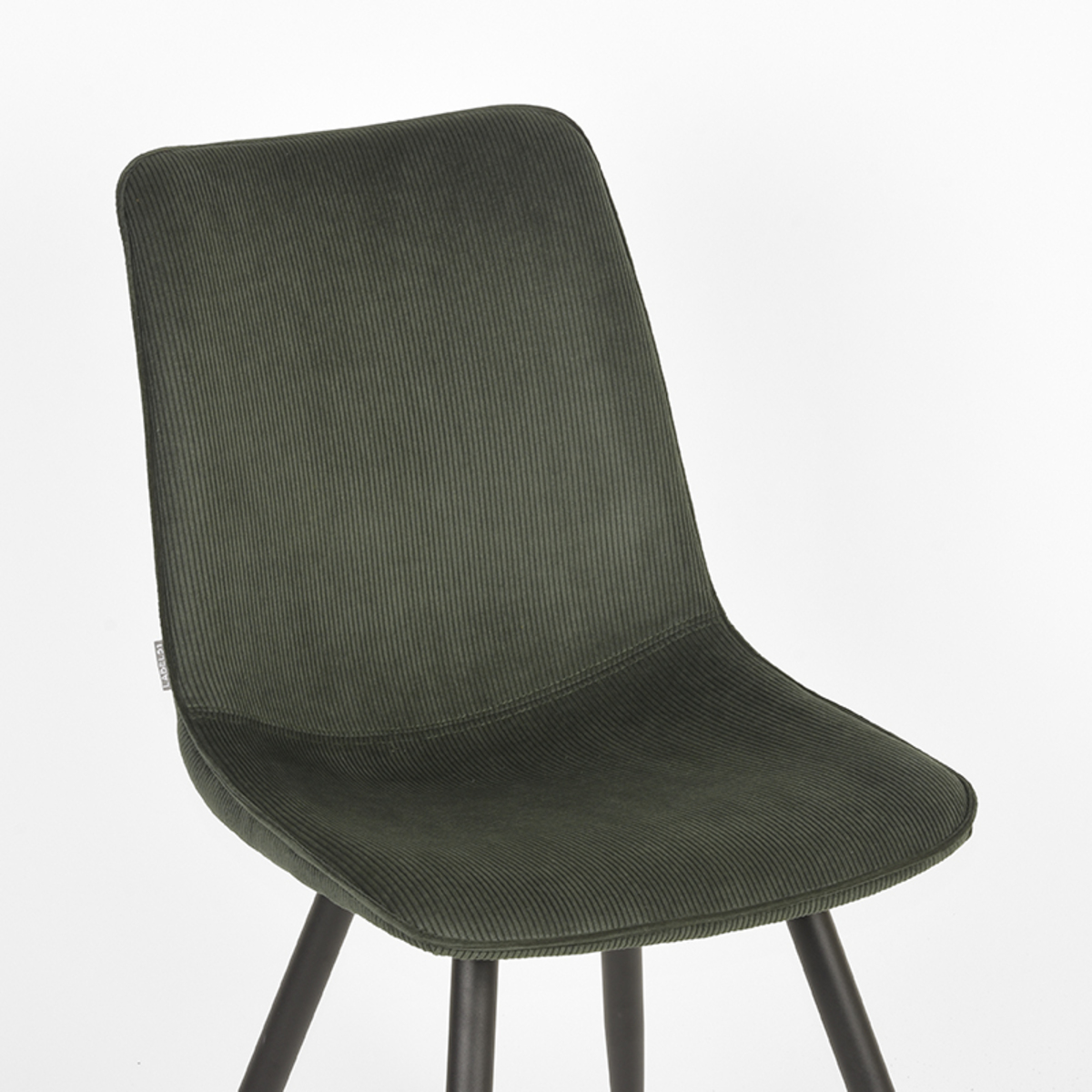 LABEL51 Eetkamerstoel Jort - Army green - Ribcord - Black Frame - Afbeelding 5