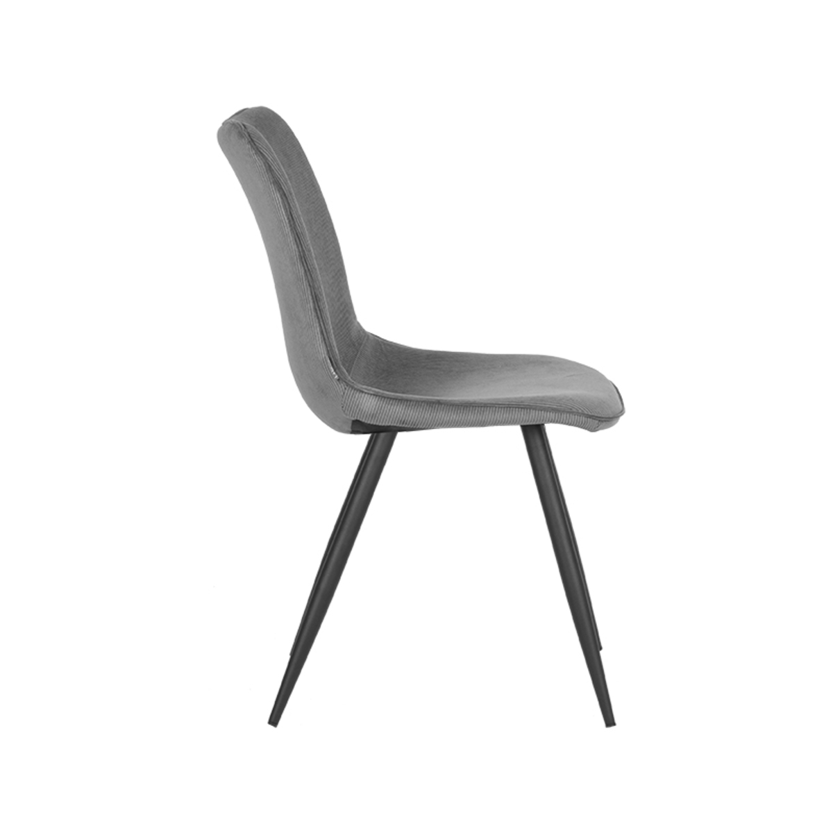 LABEL51 Eetkamerstoel Jort - Donkergrijs - Ribcord - Black Frame Ribcord