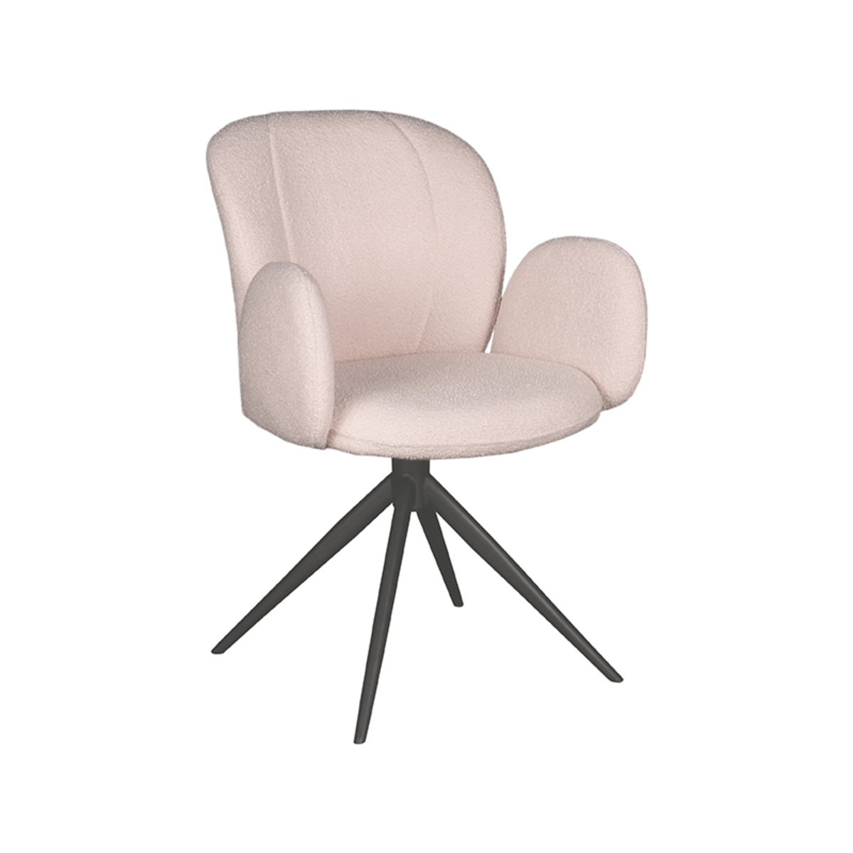 LABEL51 Eetkamerstoel Kimball - Naturel - Boucle - Black Frame Kimball