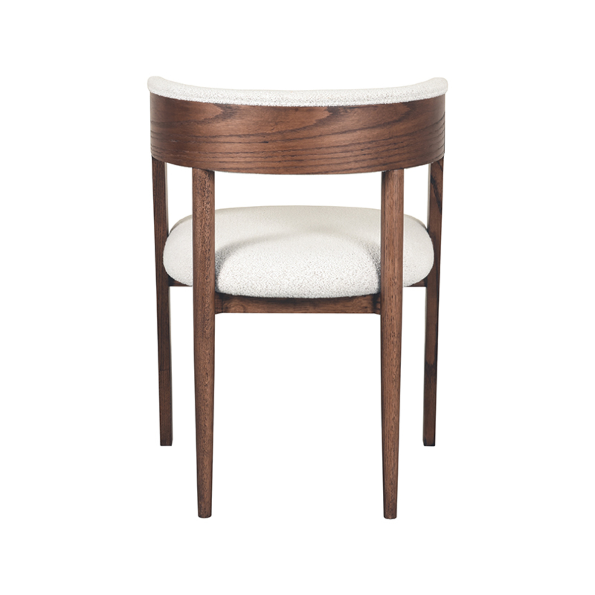 LABEL51 Eetkamerstoel Sasha - Wit - Boucle - Walnut Oak Frame - Afbeelding 4