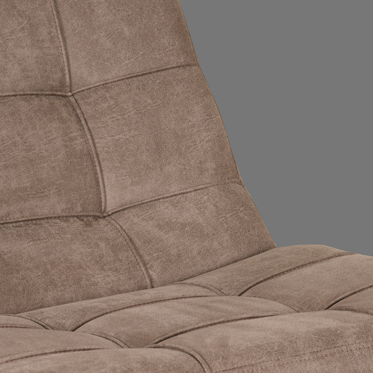LABEL51 Fauteuil Alvar - Taupe - Micro Suede - Incl. Hocker Micro Suede