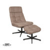 LABEL51 Fauteuil Alvar - Taupe - Micro Suede - Incl. Hocker - Afbeelding 4