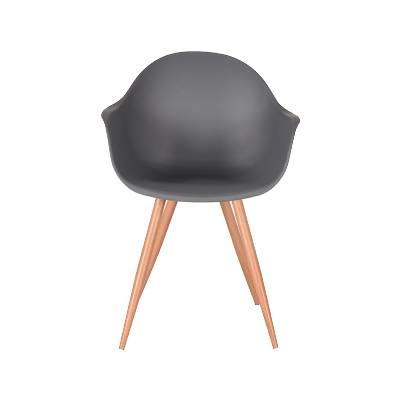 LABEL51 Eetkamerstoel Parma - Antraciet - Kunststof - Oak Metal Woodcover Kunststof