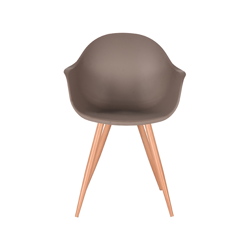 LABEL51 Eetkamerstoel Parma - Coffee - Kunststof - Oak Metal Woodcover Kunststof