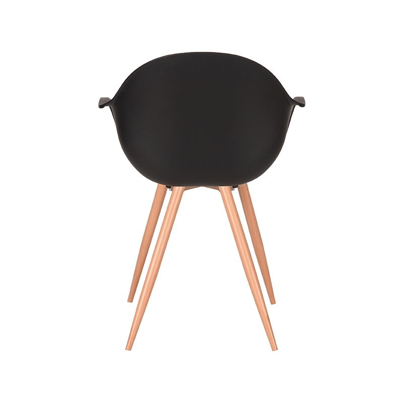 LABEL51 Eetkamerstoel Parma - Zwart - Kunststof - Oak Metal Woodcover - Afbeelding 5