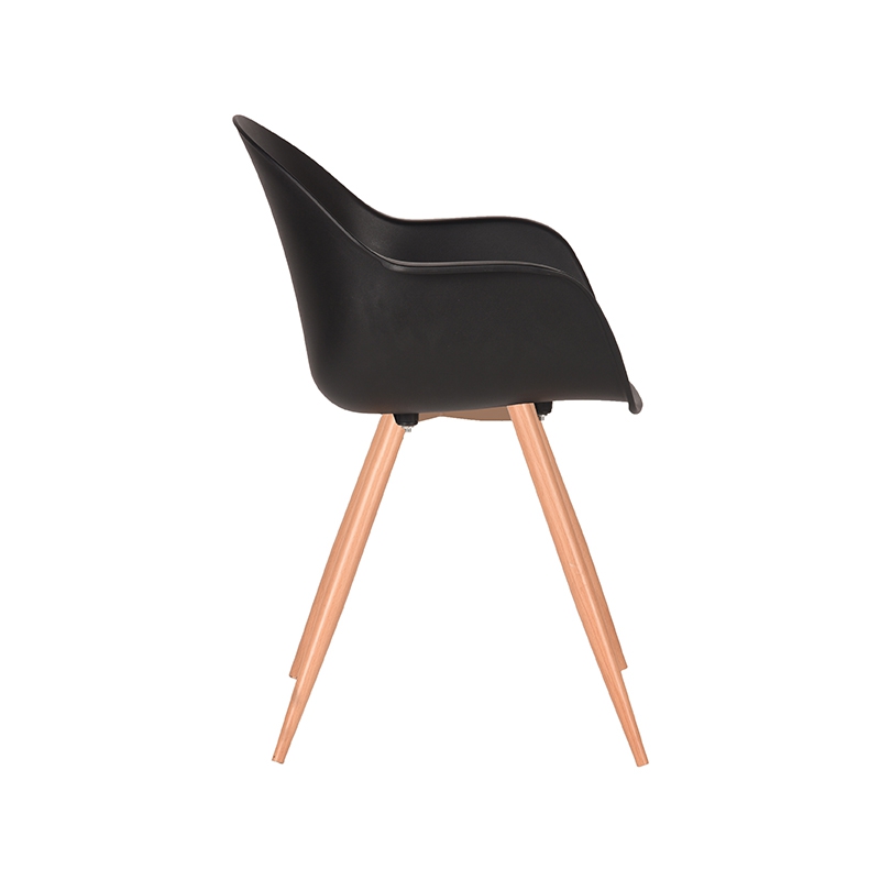 LABEL51 Eetkamerstoel Parma - Zwart - Kunststof - Oak Metal Woodcover - Afbeelding 4