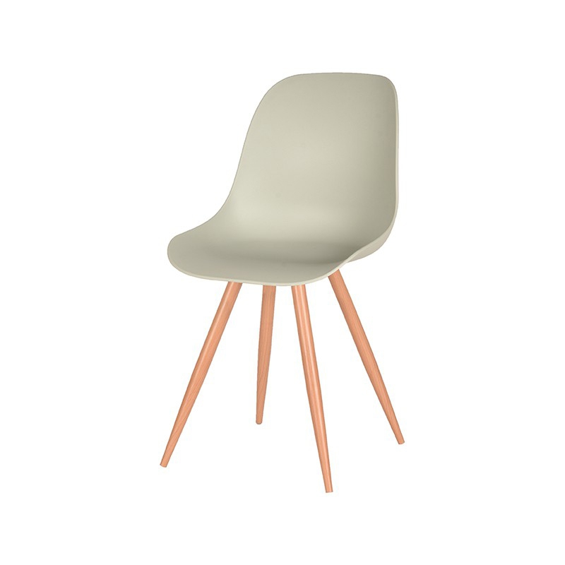 LABEL51 Eetkamerstoel Rimini - Breeze - Kunststof - Oak Metal Woodcover Rimini
