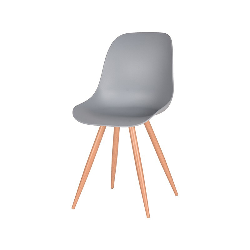 LABEL51 Eetkamerstoel Rimini - Grijs - Kunststof - Oak Metal Woodcover Rimini