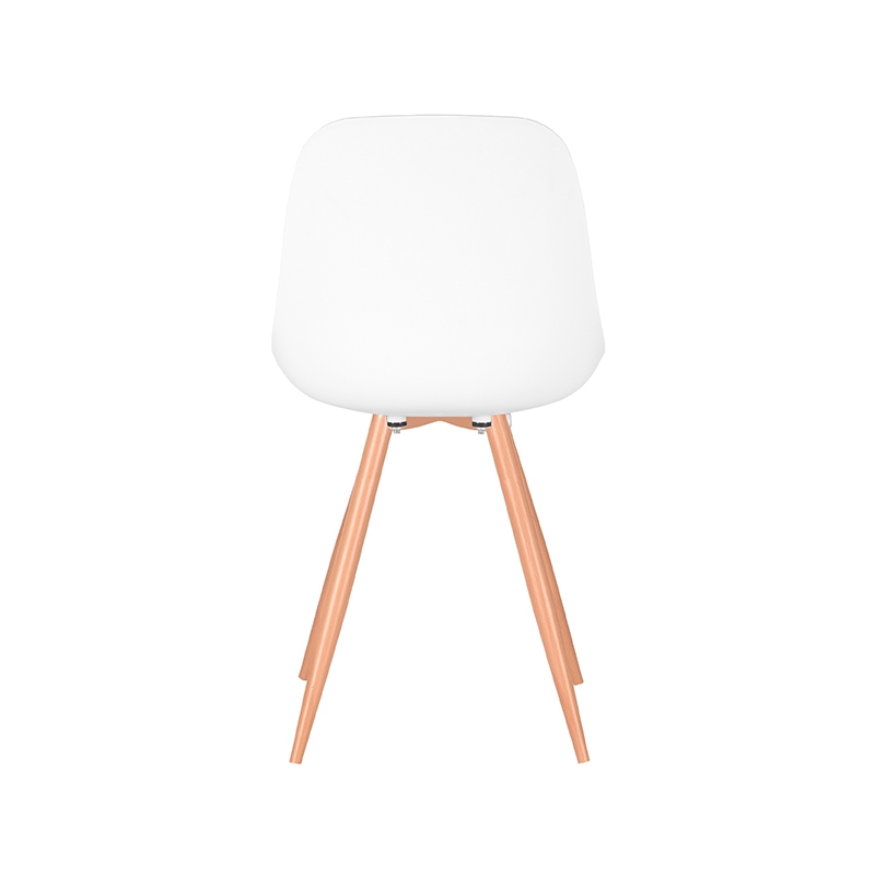 LABEL51 Eetkamerstoel Rimini - Wit - Kunststof - Oak Metal Woodcover - Afbeelding 5