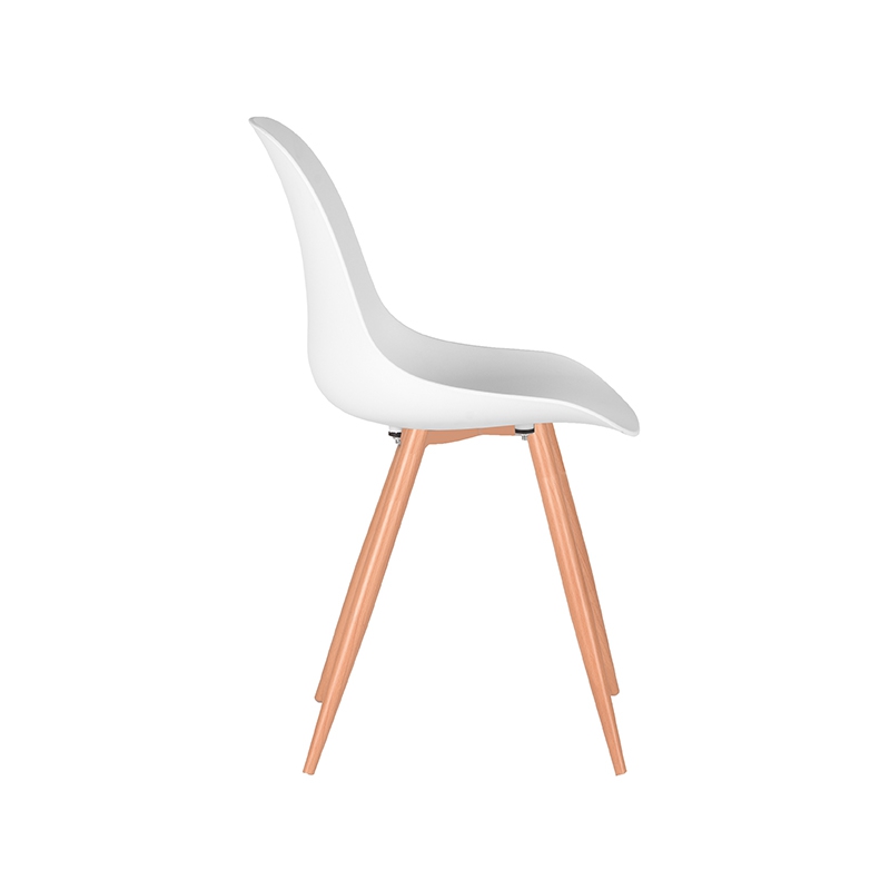 LABEL51 Eetkamerstoel Rimini - Wit - Kunststof - Oak Metal Woodcover - Afbeelding 4