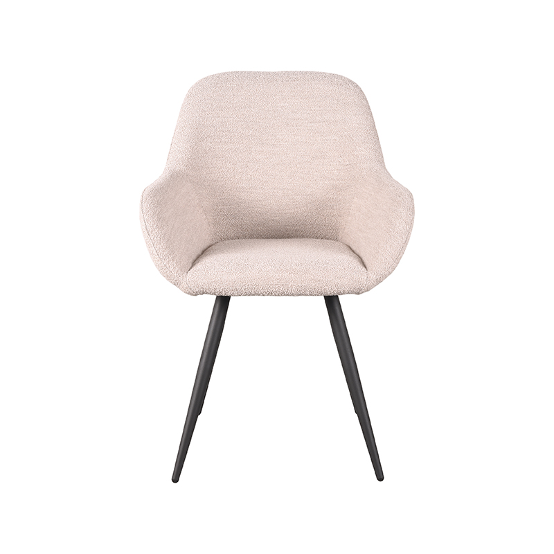 LABEL51 Eetkamerstoel Fender - Naturel - Boucle - Black Frame - Afbeelding 4