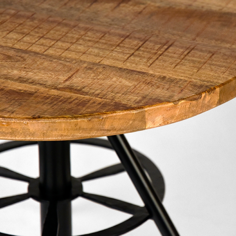 D-MAXX Salontafel Solid - Rough - Mangohout - 60 cm - Rond Mangohout