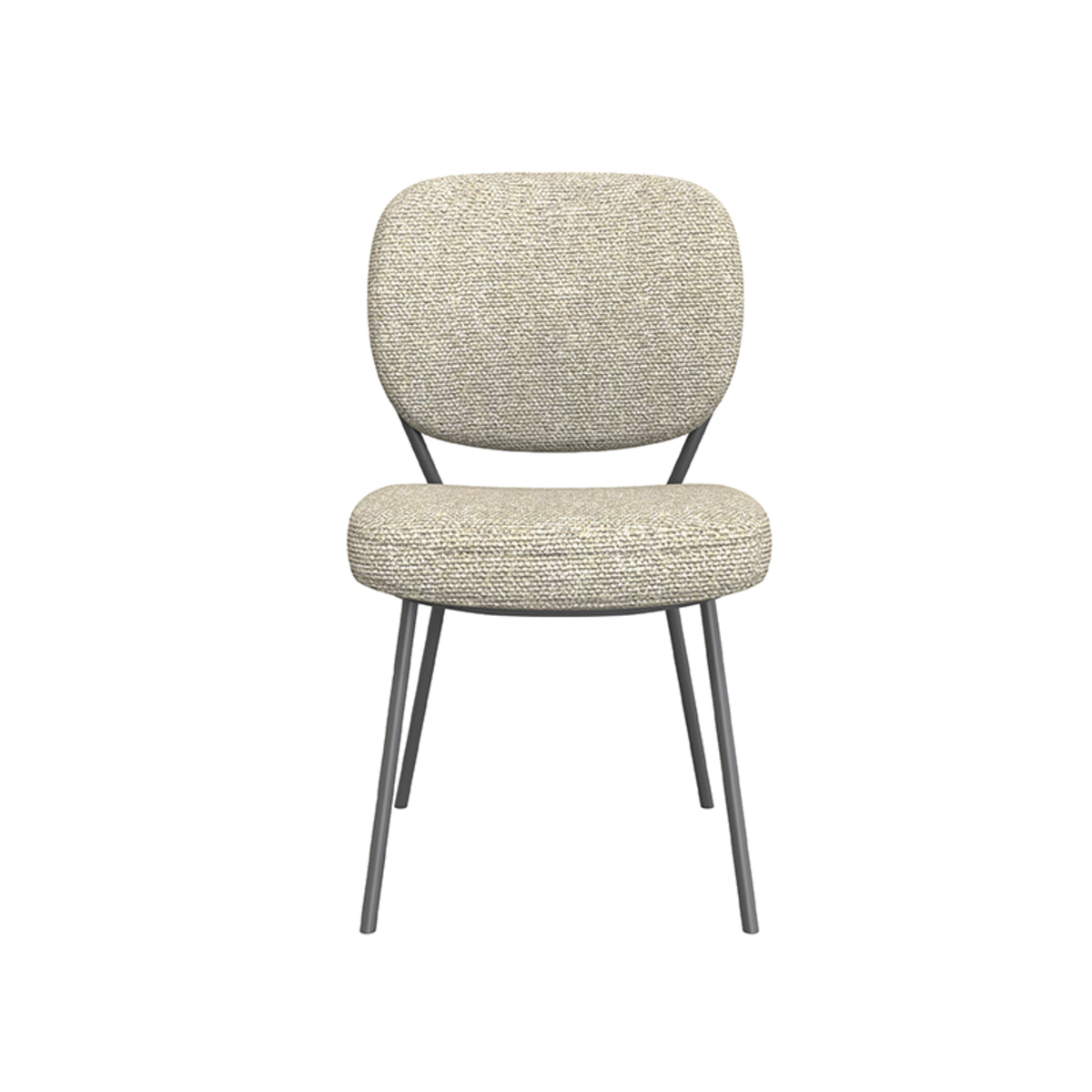 LABEL51 Eetkamerstoel Singapore - Naturel - Boucle - Black Frame Boucle