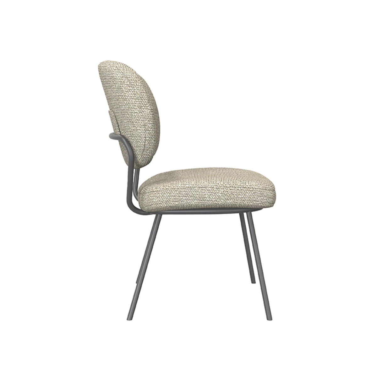 LABEL51 Eetkamerstoel Singapore - Naturel - Boucle - Black Frame - Afbeelding 4