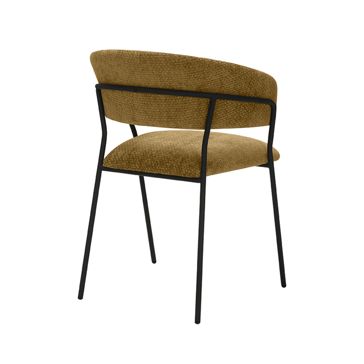 LABEL51 Eetkamerstoel Luuk - Mustard - Elite - Black Frame - Afbeelding 4