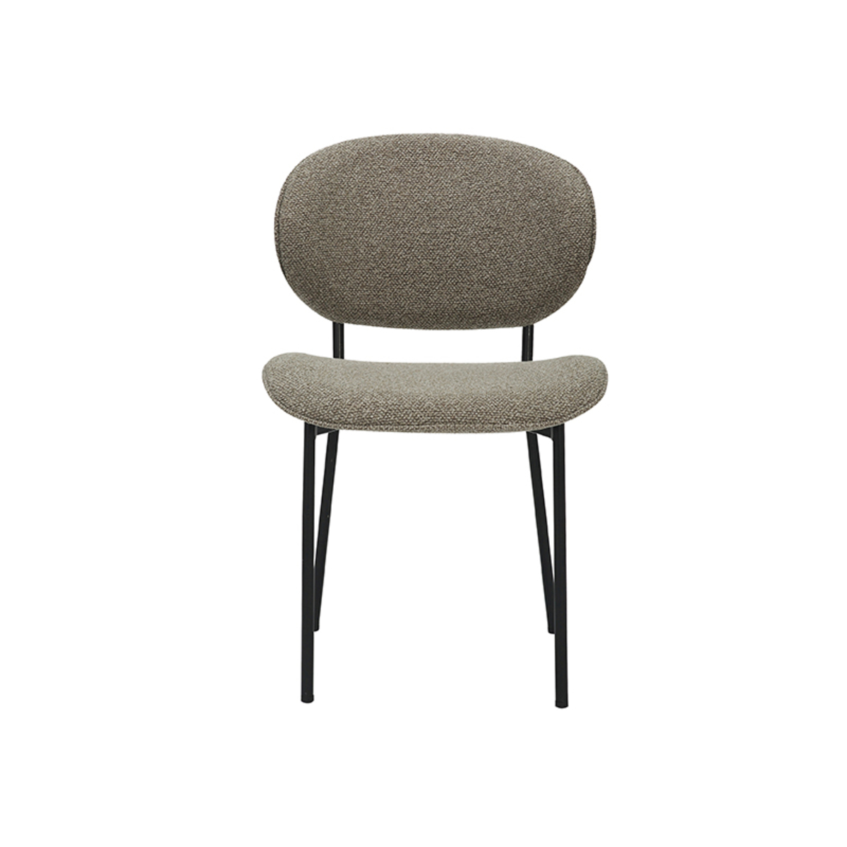 LABEL51 Eetkamerstoel Senn - Truffel grijs - Boucle - Black Frame Senn