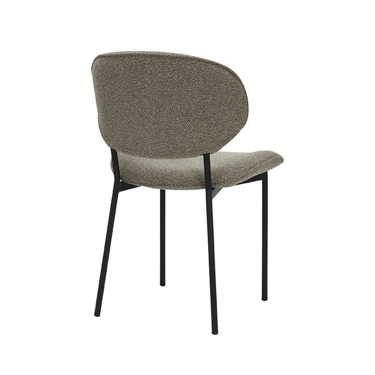 LABEL51 Eetkamerstoel Senn - Truffel grijs - Boucle - Black Frame - Afbeelding 4