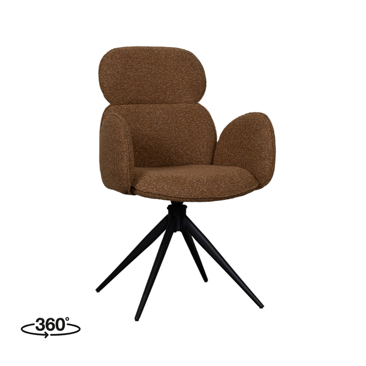 LABEL51 Eetkamerstoel Vidar - Coral - Boucle - Black Frame Vidar