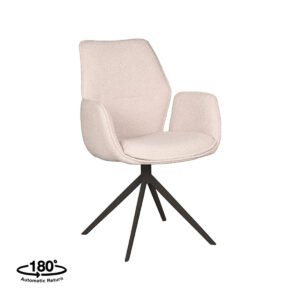 LABEL51 Eetkamerstoel Mellow - Naturel - Boucle - Black Frame