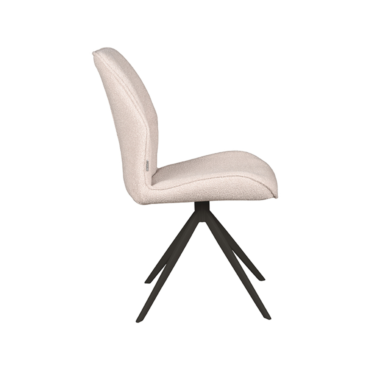 LABEL51 Eetkamerstoel Comfy - Naturel - Boucle - Black Frame Boucle