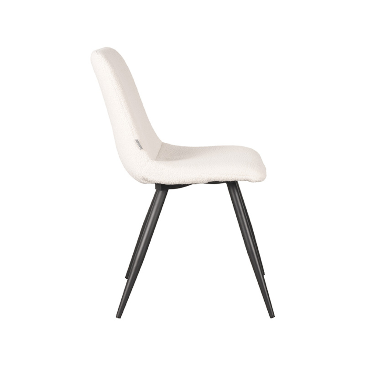 LABEL51 Eetkamerstoel Jep - Ivory - Teddy - Black Frame - Afbeelding 4