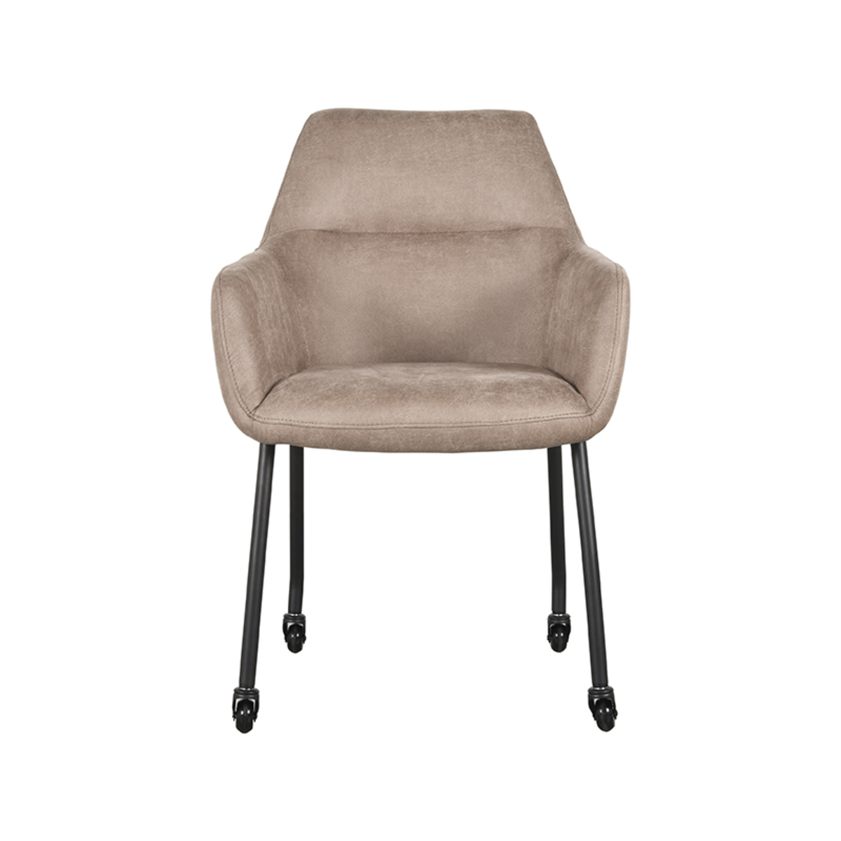 LABEL51 Eetkamerstoel Lenny - Taupe - Micro Suede - Black Frame - Afbeelding 5