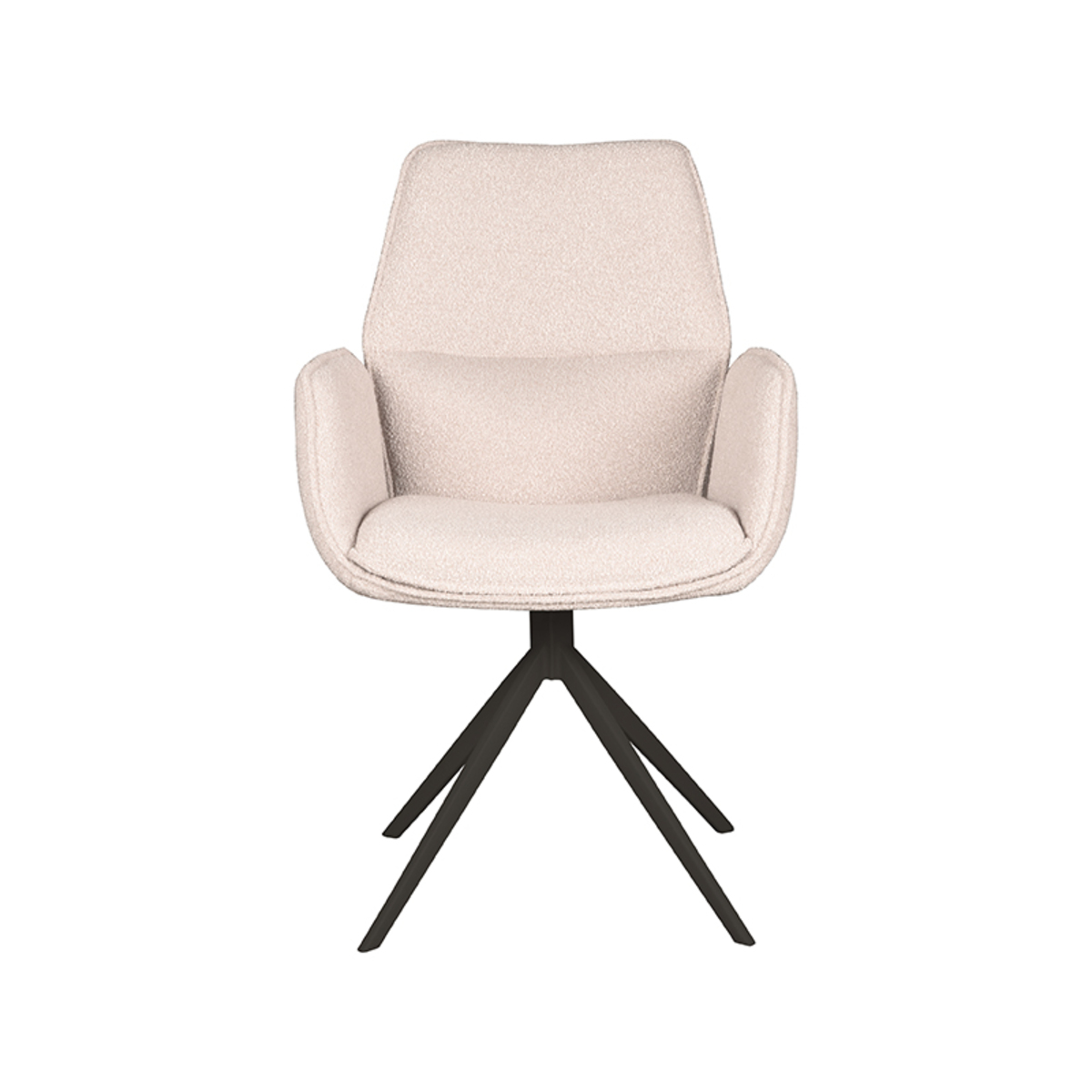 LABEL51 Eetkamerstoel Mellow - Naturel - Boucle - Black Frame Boucle