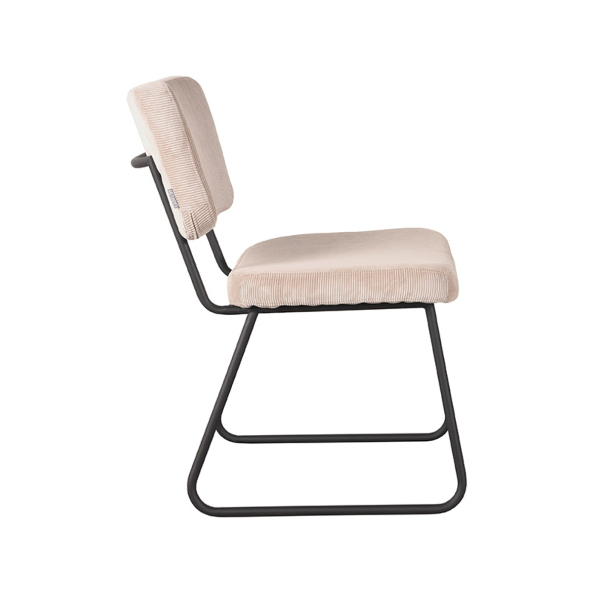 LABEL51 Eetkamerstoel Noah - Naturel - Ribcord - Black Frame - Afbeelding 4