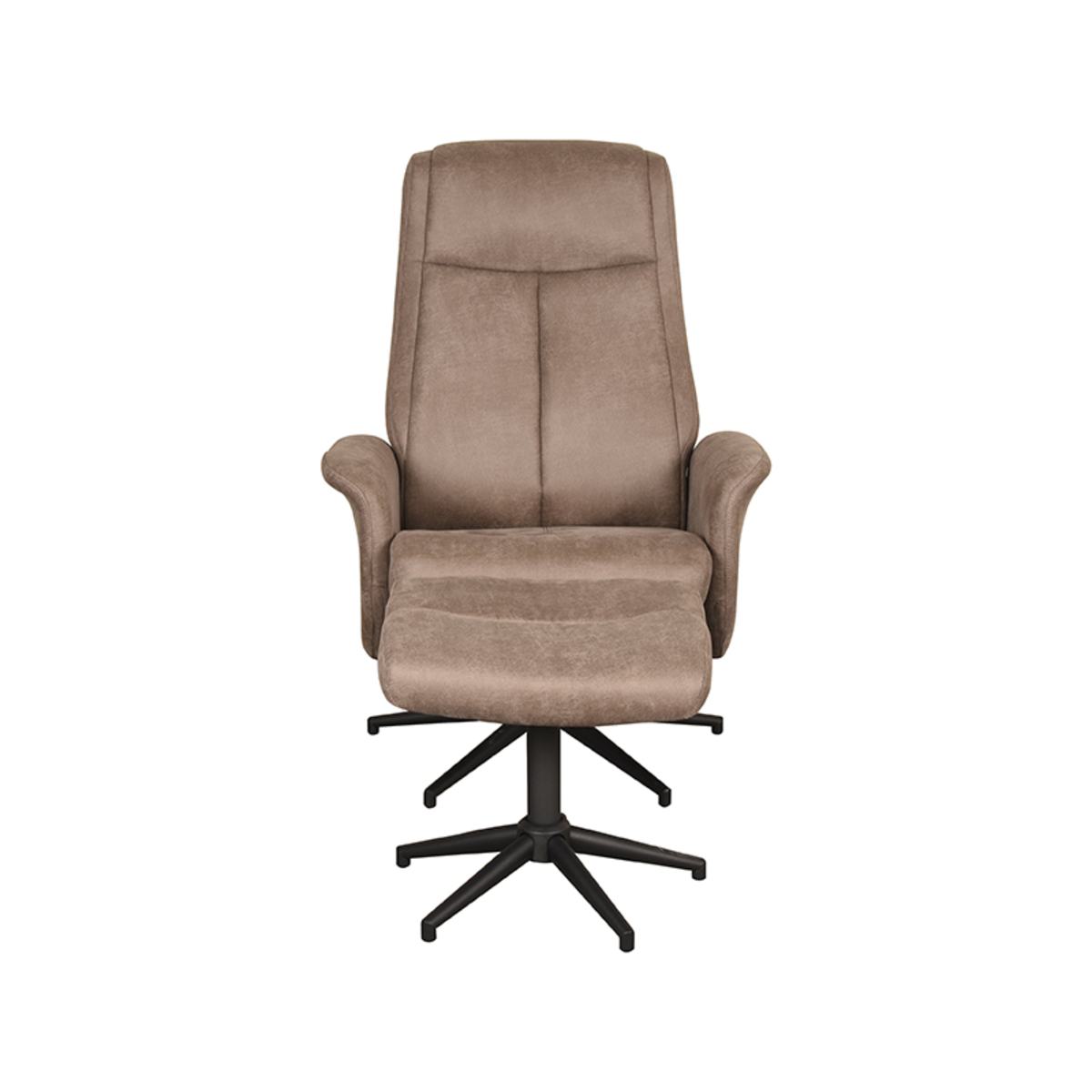 LABEL51 Fauteuil Bergen - Taupe - Micro Suede - Incl. Hocker - Afbeelding 5