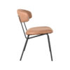 LABEL51 Eetkamerstoel Zack - Cognac - Micro Suede - Black Frame Micro Suede