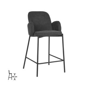 LABEL51 Barkruk Jari - Antraciet - Weave - Laag