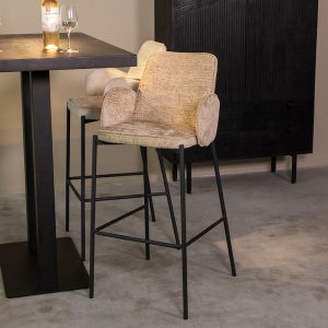 LABEL51 Barkruk Joni - Beige - Elegance - Hoog