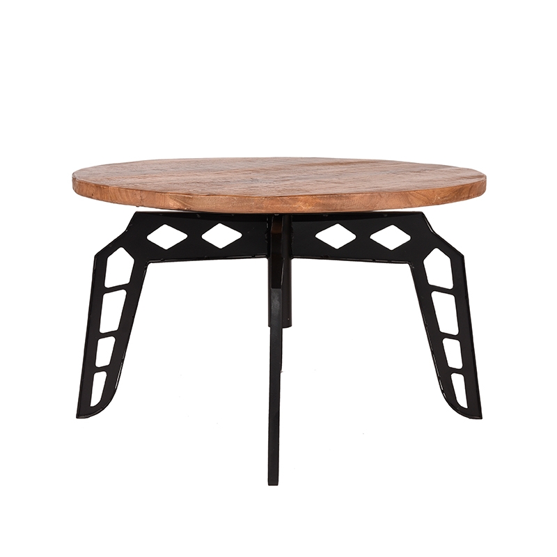 LABEL51 Salontafel Pebble - Rough - Mangohout - 80 cm - Rond Mangohout