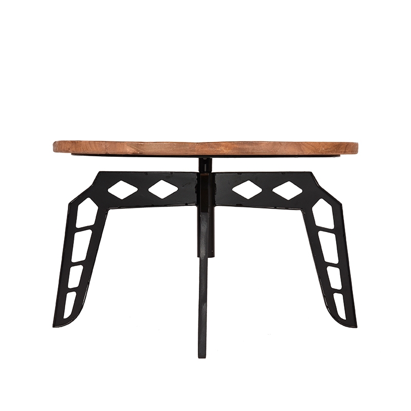 LABEL51 Salontafel Pebble - Rough - Mangohout - 80 cm - Rond - Afbeelding 4